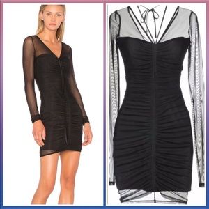 Cinq à Sept black mesh dress